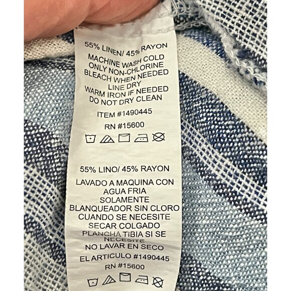 Briggs Womens XL Striped Linen & Rayon Sleeveless Dress Relaxed Fit Beach core - Picture 12 of 12